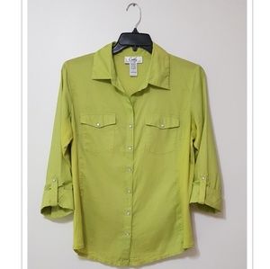 Lime Cathy Acathy Daniels Company Button Down Top